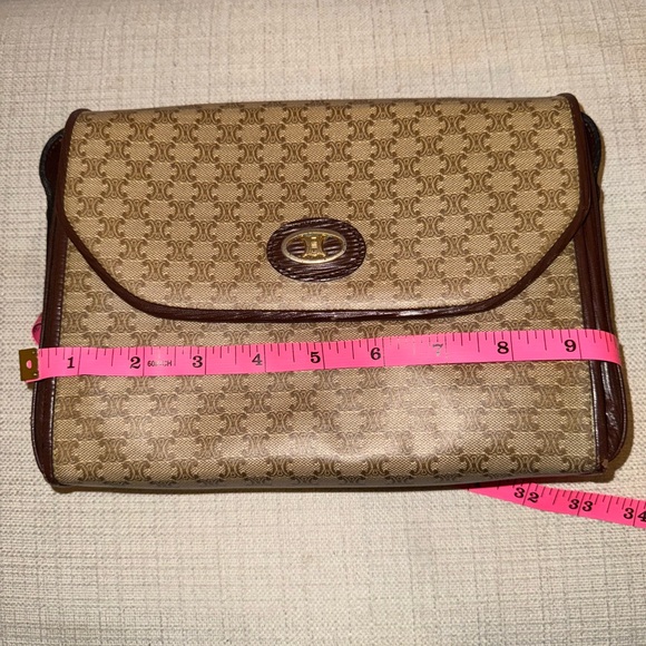 CELINE Macadam Blason Triomphe Leather Shoulder Bag - Picture 8 of 14